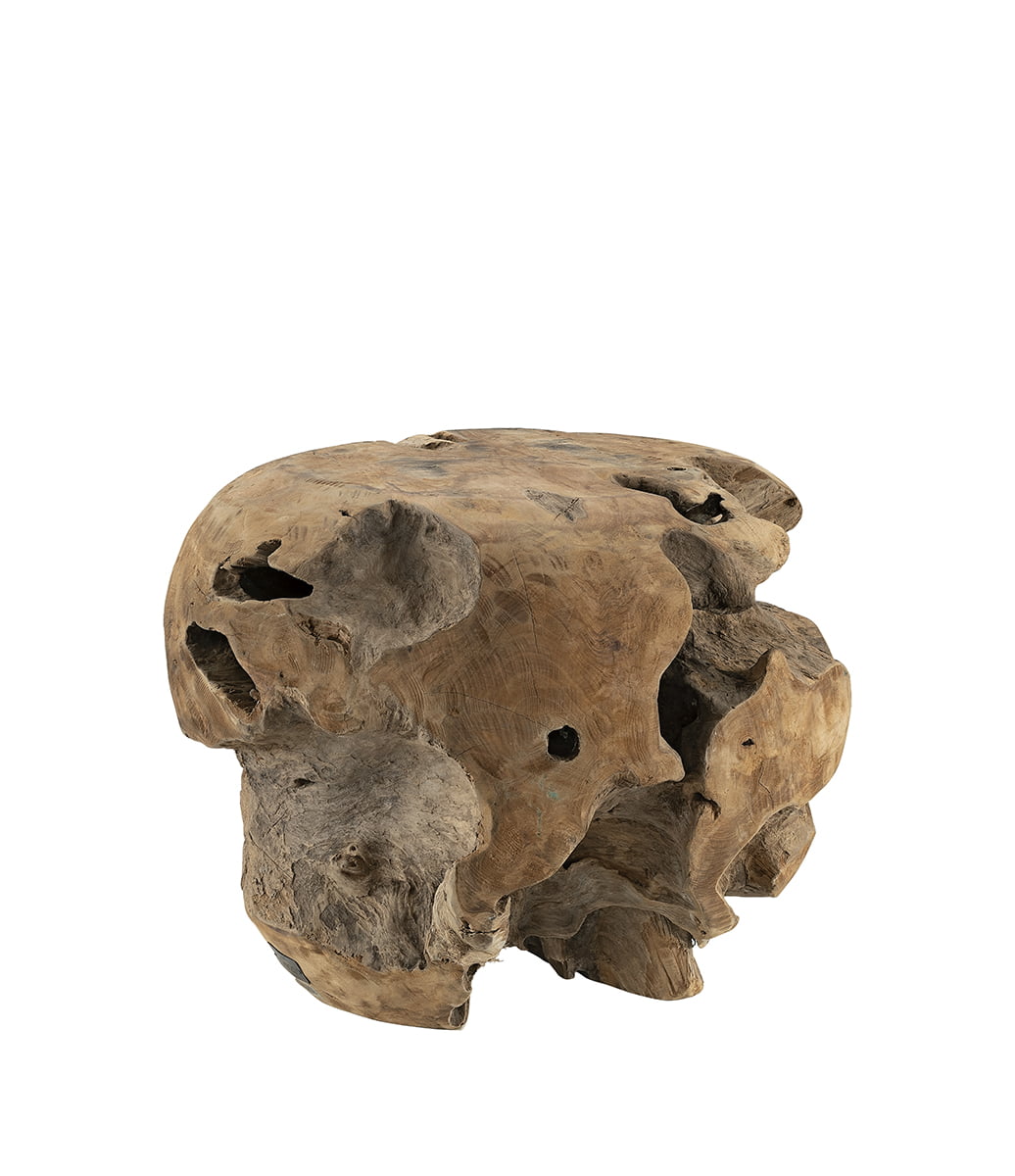 ROOT sidobord/pall i återvunnen teak ⌀40cm