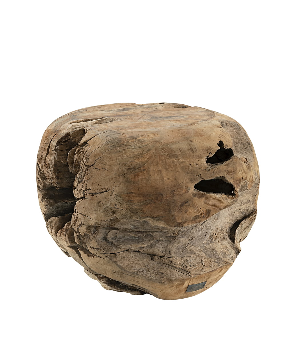 ROOT sidobord/pall i återvunnen teak ⌀50cm