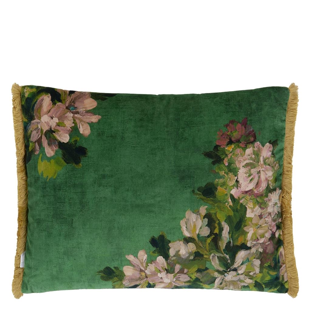 Fleurs d artistes Velours Vintage Green Cushion - Bild 2