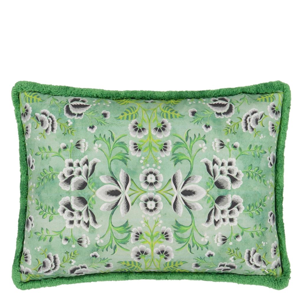 Rose de Damas Embroidered Jade Cushion - Bild 2