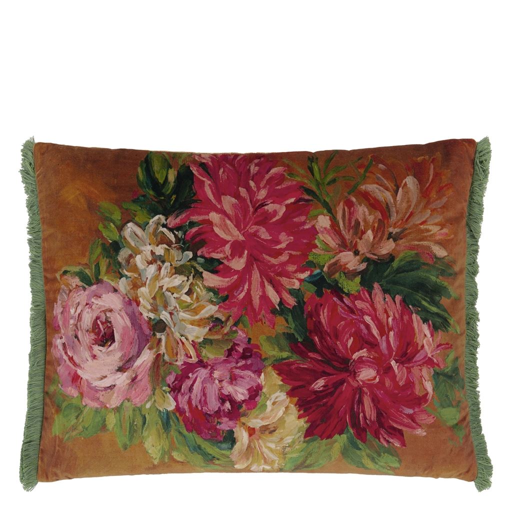 Fleurs d artistes Velours Terracotta Cushion - Bild 3