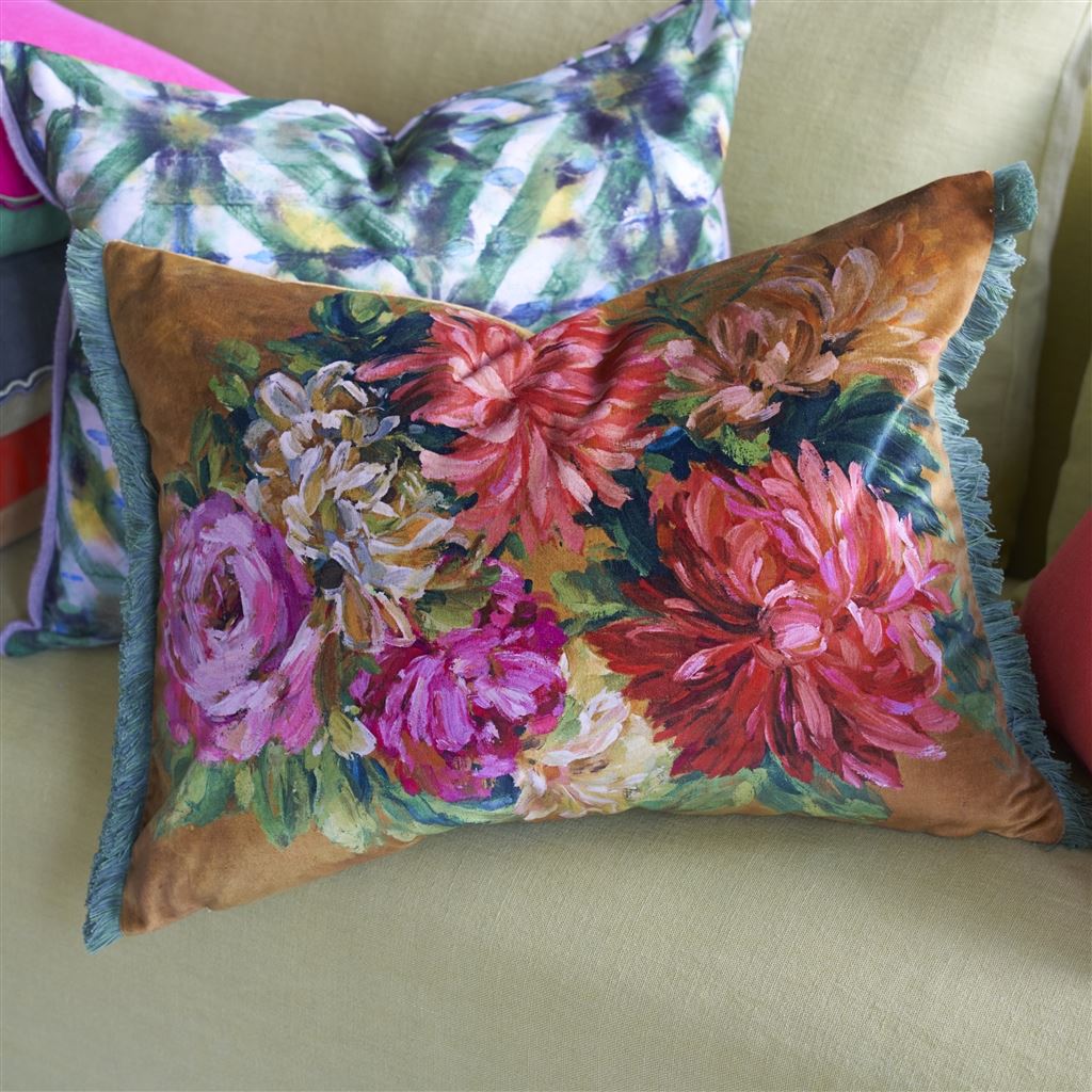 Fleurs d artistes Velours Terracotta Cushion - Bild 7
