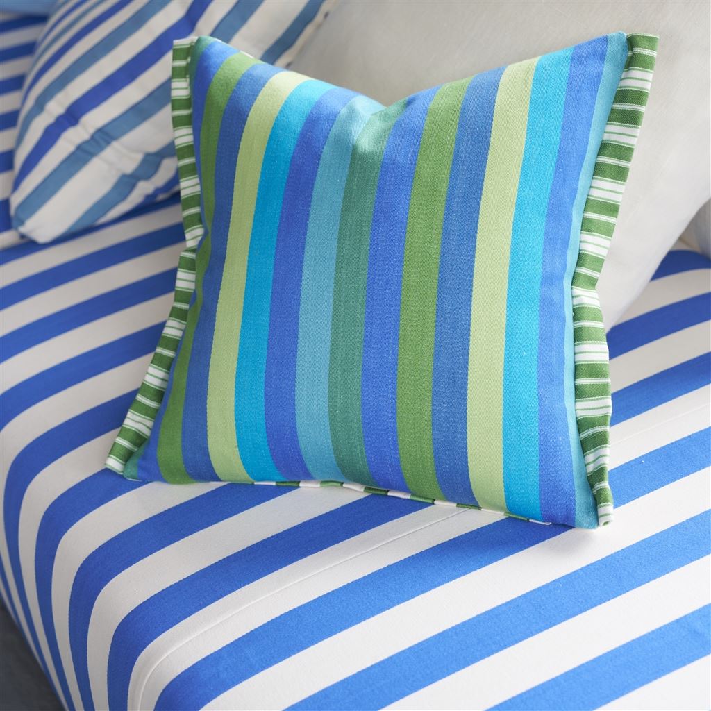 Cork Street Stripe Cobalt Cushion - Bild 4