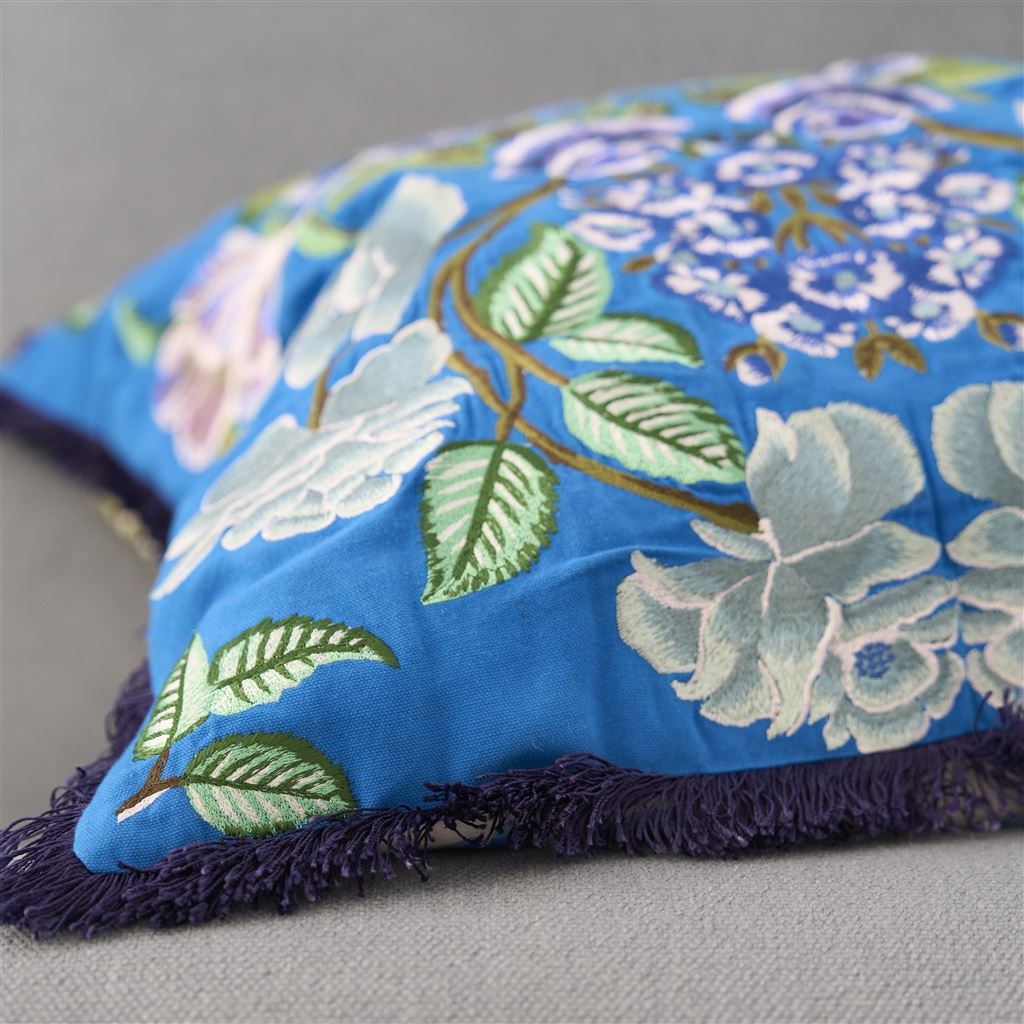 Eleonora Embroidered Cobalt Cushion - Bild 9