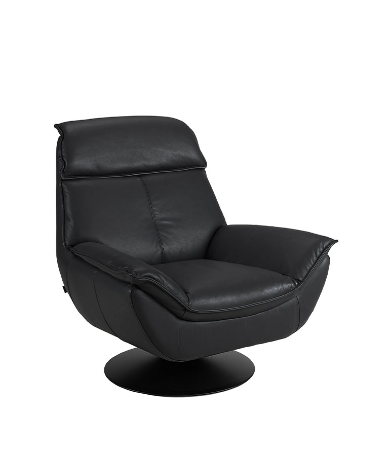 TRIBECA snurrfåtölj i läder