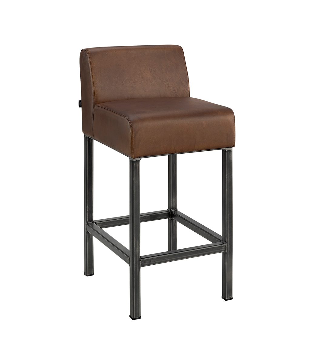 STACEY barstol med lädersits