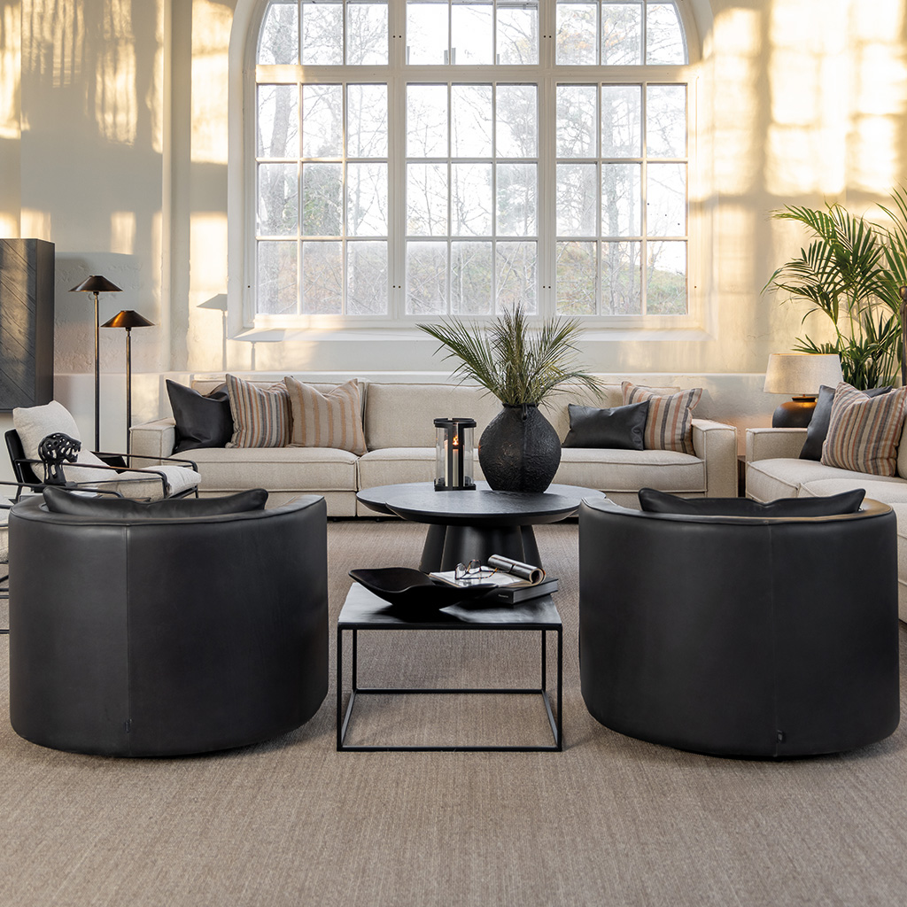 JOAN snurrbar skinnfåtölj - Bild 4