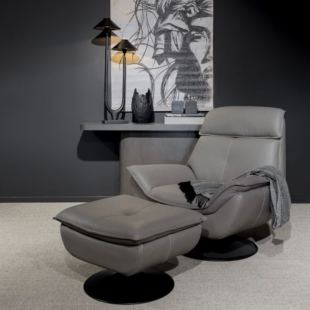 TRIBECA snurrfåtölj i läder - Bild 3